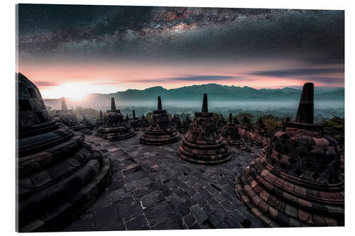 Acrylic print Sunrise at Borobudur Temple