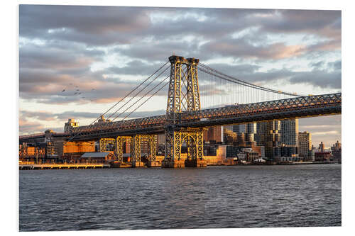 Quadro em PVC Williamsburg Bridge at sunset, New York City, USA