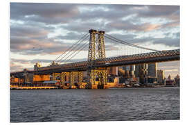 Foam board print Williamsburg Bridge at sunset, New York City, USA