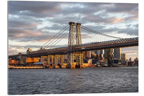 Gallery print Williamsburg Bridge at sunset, New York City, USA