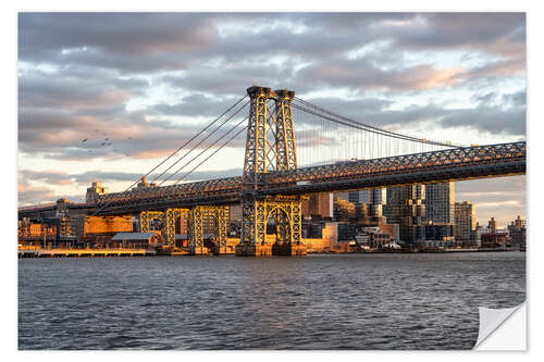 Vinilo para la pared Williamsburg Bridge at sunset, New York City, USA