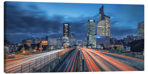 Leinwandbild La Defense in der Abenddämmerung