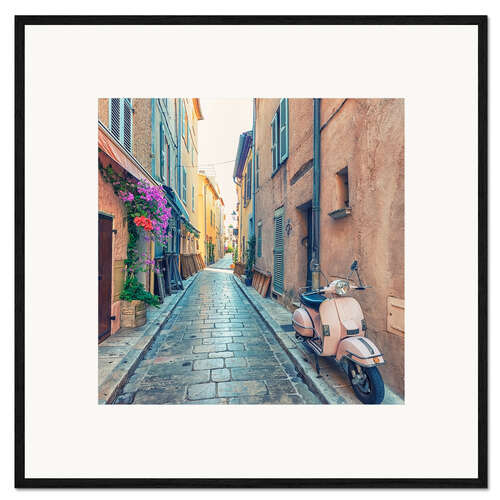 Plakat artystyczny premium w ramie Street in Saint-Tropez