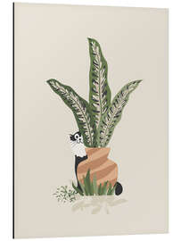 Magnettafel Die Katze und der Blumentopf