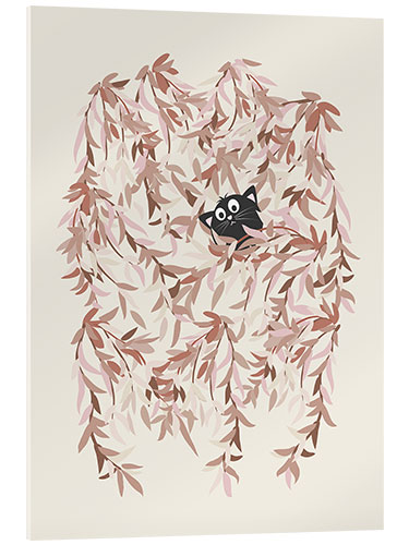 Acrylic print The cat in the flower tendrils