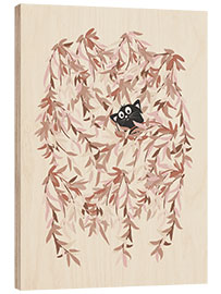 Holzbild Die Katze in den Blumenranken - Olga Telnova