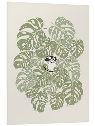 PVC-tavla The cat and the monstera