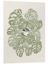 Foam board print The cat and the monstera