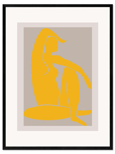 Framed art print Yellow figure