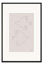 Gerahmter Kunstdruck Friedenstauben