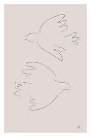 Magnettafel Friedenstauben