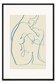 Gerahmter Kunstdruck Stille - Sitzende Figur