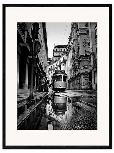 Framed art print Rainy days in Lisbon