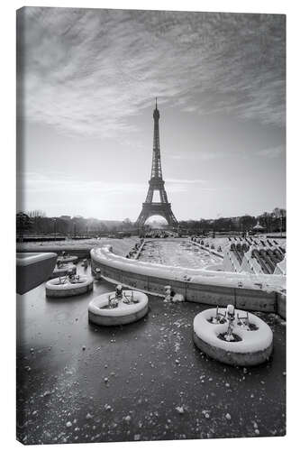 Canvas print Jardins du Trocadéro and Eiffel Tower in winter