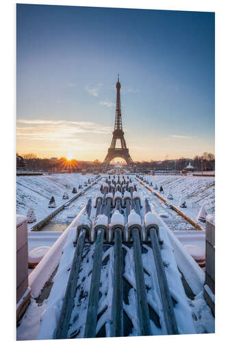 Foam board print In the Jardins du Trocadéro at sunrise