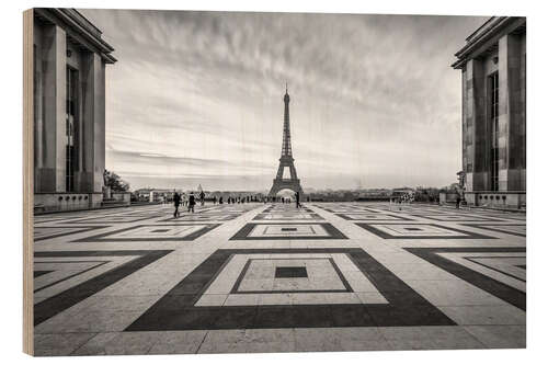 Wood print Place du Trocadéro and Eiffel Tower