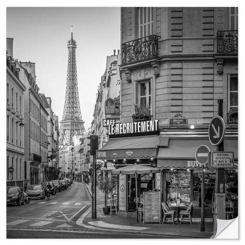 Selvklebende plakat Rue Saint Dominique and Eiffel Tower