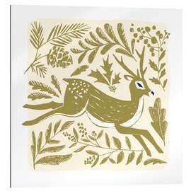 Gallery print Deer in gold