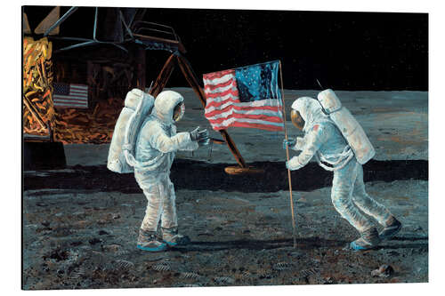 Quadro em alumínio Apollo 11 Moon landing,1969