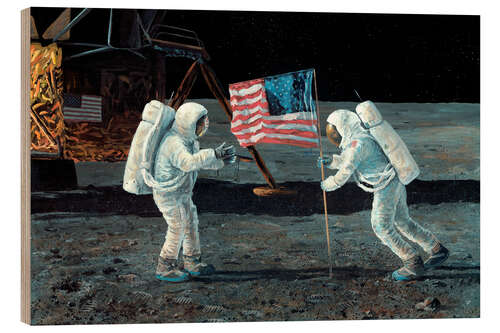 Wood print Apollo 11 Moon landing,1969