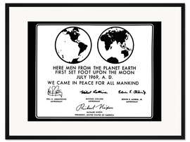 Gerahmter Kunstdruck Apollo 11, Mondplakette, 1969