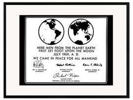 Framed art print Apollo 11 Moon plaque, 1969