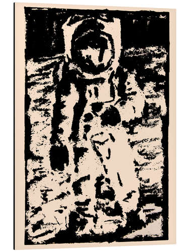 Aluminium print Buzz Aldrin on the Moon