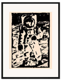 Gerahmter Kunstdruck Buzz Aldrin auf dem Mond