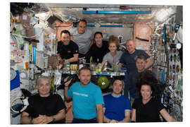 Stampa su PVC Group portrait of astronauts and space tourists on the ISS, Oct. 2021