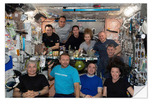 Naklejka na ścianę Group portrait of astronauts and space tourists on the ISS, Oct. 2021