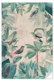 Sticker mural Travel of the tropical birds