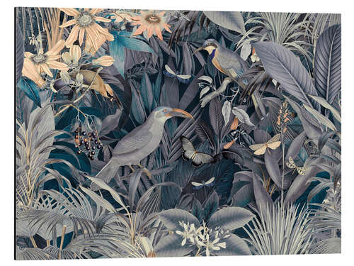 Quadro em alumínio Midnight with the jungle birds