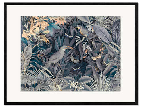 Kehystetty taidepainatus Midnight with the jungle birds