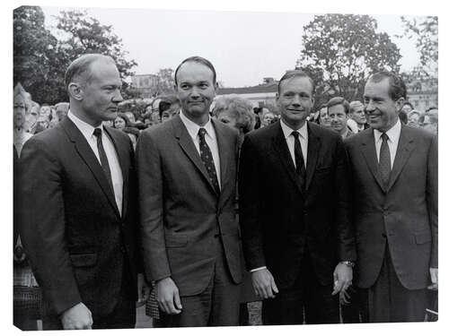 Leinwandbild Besatzung der Apollo 11 mit Präsident Nixon