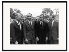 Gerahmter Kunstdruck Besatzung der Apollo 11 mit Präsident Nixon