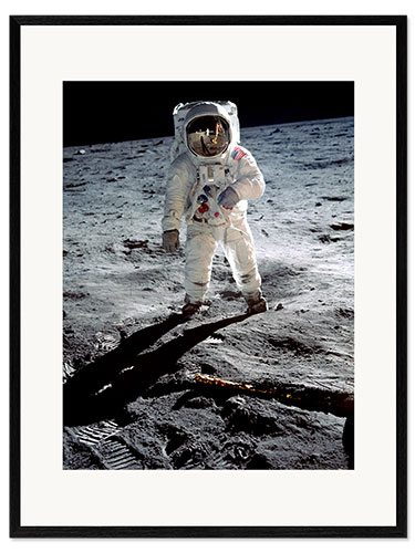 Impresión de arte enmarcada Edwin 'Buzz' Aldrin on the moon,Apollo 11