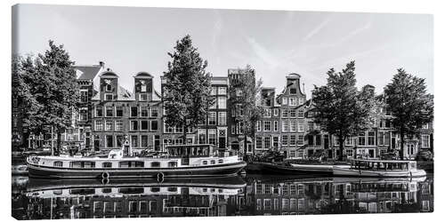 Stampa su tela Houseboat in Amsterdam