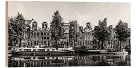 Stampa su legno Houseboat in Amsterdam