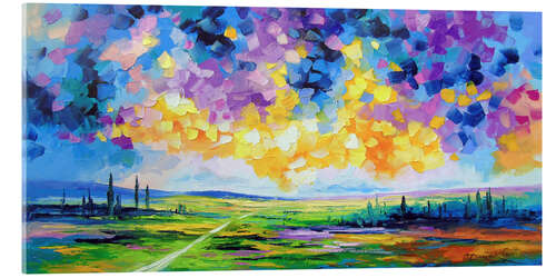 Tableau en verre acrylique Road to the clouds