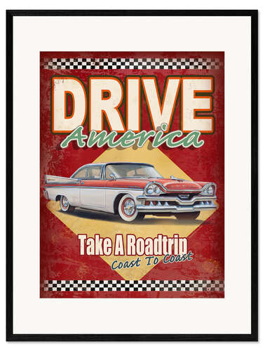 Impression artistique encadrée Drive America
