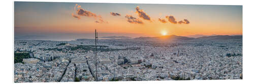 Cuadro de PVC View over Athens at sunset