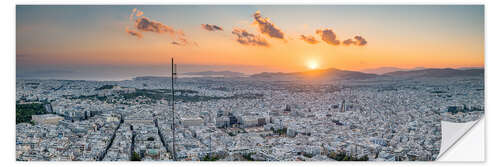 Naklejka na ścianę View over Athens at sunset