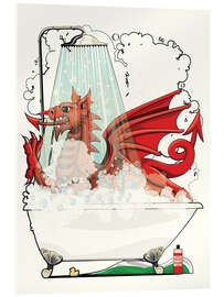 Quadro em acrílico Welsh Dragon in the bath