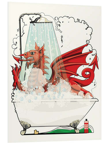 Foam board print Welsh Dragon in the bath