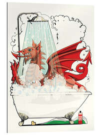 Gallery print Welsh Dragon in the bath