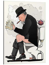 Magnettafel Premierminister Churchill auf der Toilette