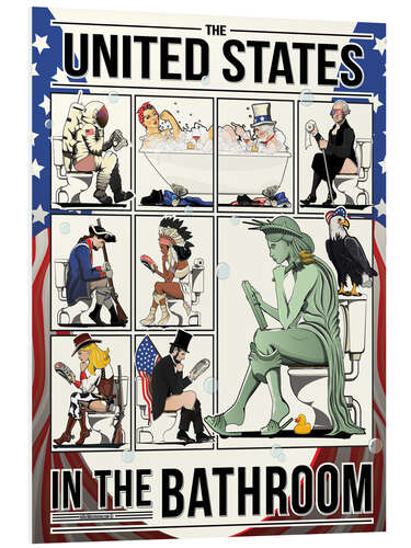 Foam board print United States in the Bathroom