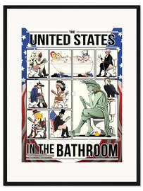 Gerahmter Kunstdruck Amerikaner im Badezimmer