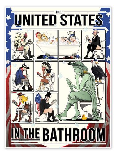 Poster United States in the Bathroom