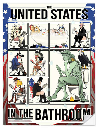 Adesivo murale United States in the Bathroom